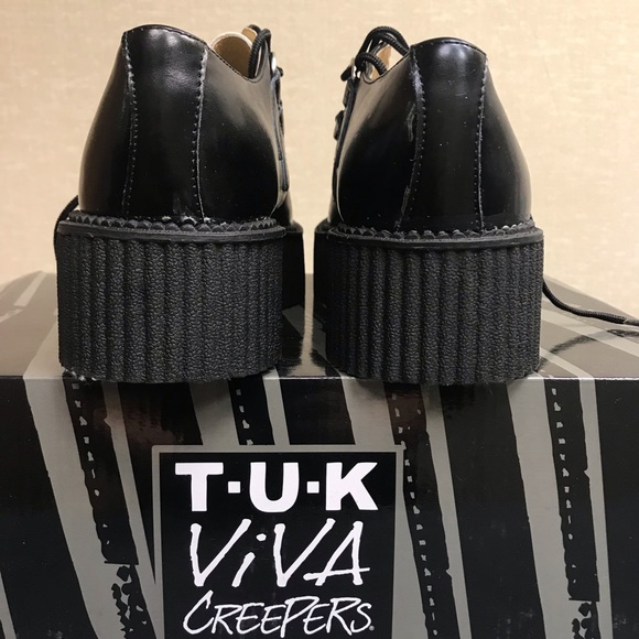 tuk Black and White Rude Boy Creepers NIB - Picture 5 of 5